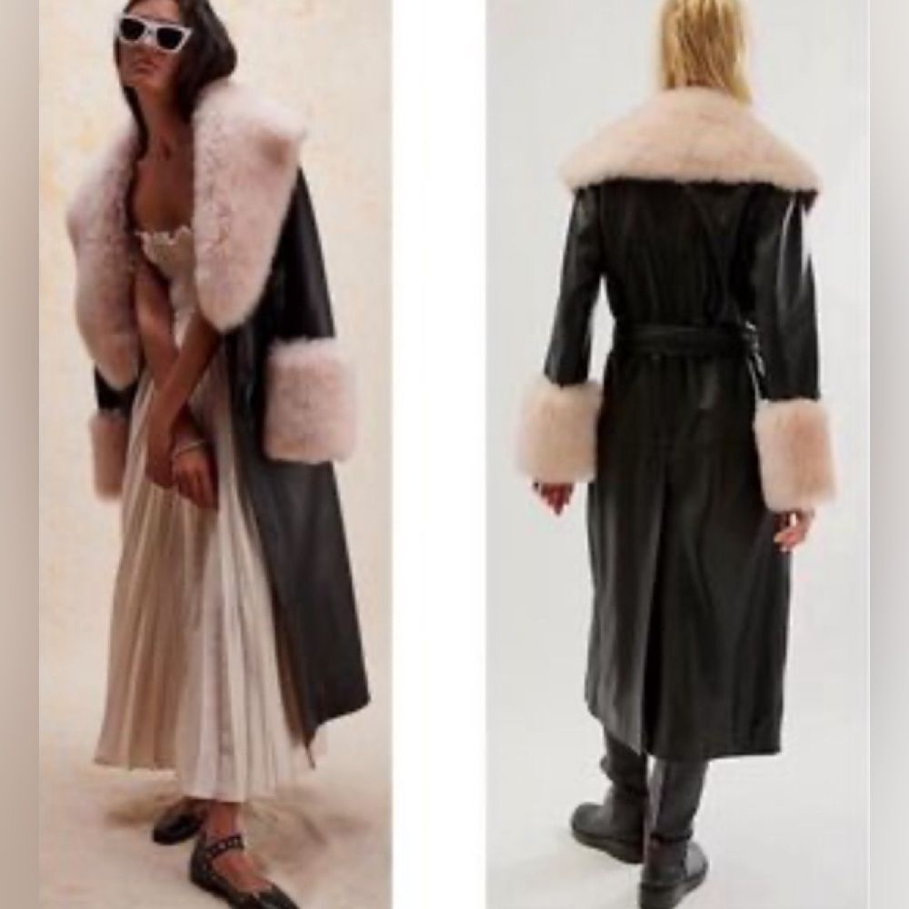 Free People by Brenda Knight Long Coat / Jacket with Fur Detail